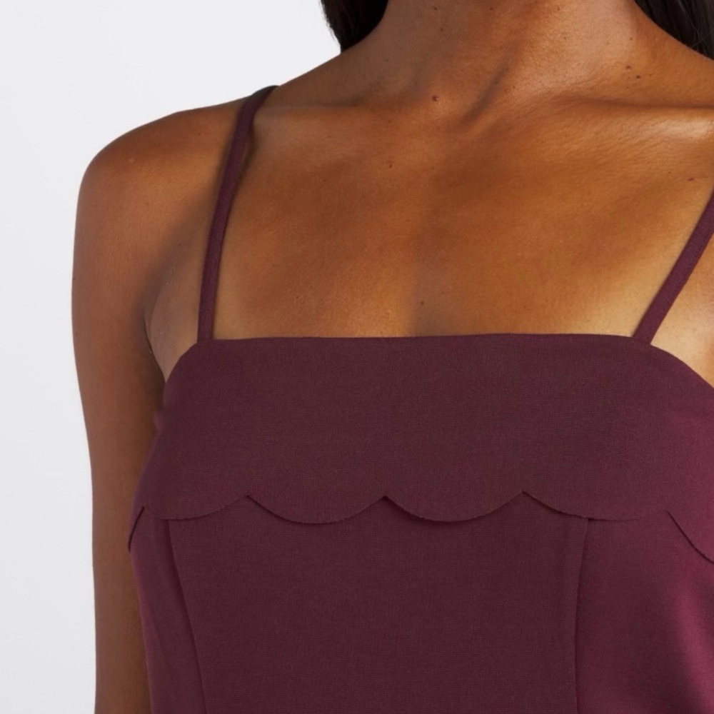 Nine Britton Burgundy Spaghetti Strap Midi Dress - Picture 5 of 7